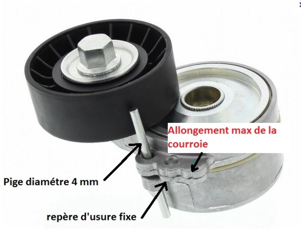 controle allongement courroie accessoire grand vitara